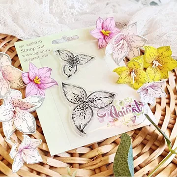 Штамп "Лилии большие" (AgiArt)