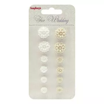 Набор пластиковых хризантем "Свадьба 2" (ScrapBerry's)