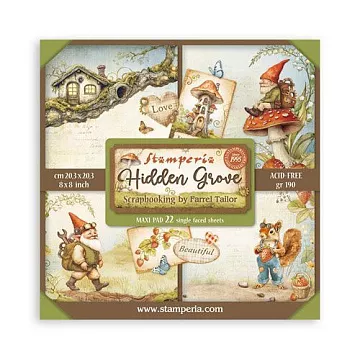 Набор бумаги 20х20 см "Hidden Grove", 22 листа (Stamperia)