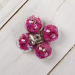 Набор стеклянных подвесок "Шар. Фиолетовые сердечки" Набор стеклянных подвесок "Шар. Фиолетовые сердечки"