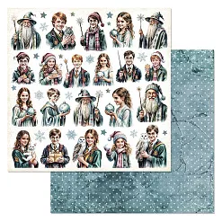 Набор бумаги 30,5х30,5 см "Рождество у волшебников", 12 листов (ScrapMania)