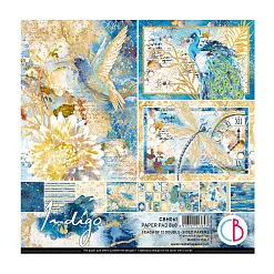 Набор бумаги 20х20 см "Indigo", 12 листов (Stamperia, CBH061)