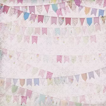 Бумага "Малыш и малышка. Флажки розовые" (Craft Premier)