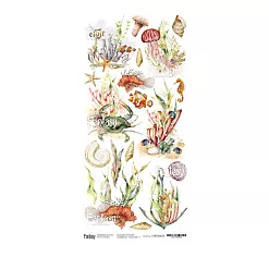 Тканевый лист 13х27 см "Теплое море 17. Для вырезания" (Fantasy)