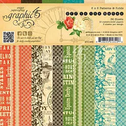 Набор бумаги 15х15 см "Off to the races. Вне конкуренции. Фоновый", 36 листов (Graphic 45)