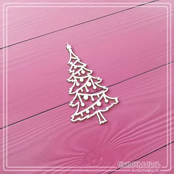 Чипборд "Новогодняя елочка", 3,3х5,9 см (СкрапМагия)