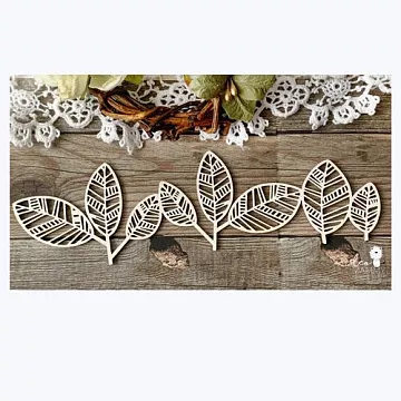 Украшение из чипборда "Бордюр из листьев" (LeoMammy)
