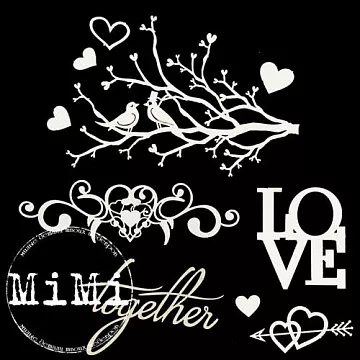 Набор украшений из чипборда "Валентин. Влюбленные" (MiMi Design)