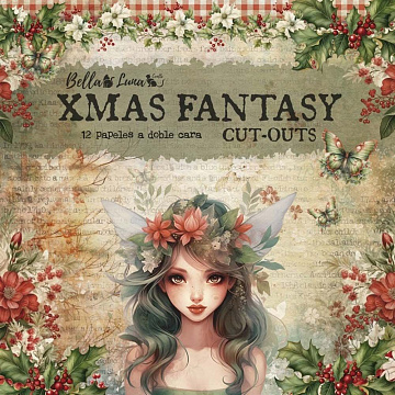 Набор бумаги 20х20 см "Xmas fantasy recortables", 12 листов (BellaLuna)