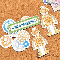 Набор высечек из бумаги "Роботы", 38 шт (ScrapMania)