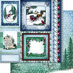 Набор бумаги 30х30 см "Snow kissed", 24 листа (Heartfelt Creations)