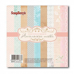 Набор бумаги 15х15 см "Ангельское шебби", 24 листа (ScrapBerry's)