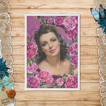 Тканевая карточка "Пионовый роман. Любовь в твоих глазах" (ScrapMania)