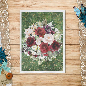 Тканевая карточка "Марсала. Букет" (ScrapMania)