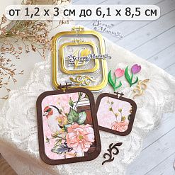 Нож "Пяльцы. Прямоугольные с крокусом", 6,1х8,5 см (ScrapMania)