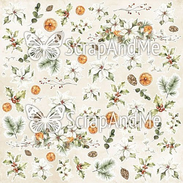 Бумага 30х30 "Rustic Christmas. Christmas 20" (ScrapAndMe)