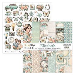 Набор бумаги 30х30 см "Elizabeth", 12 листов (ScrapBoys)