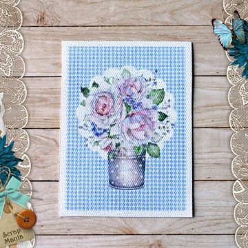 Тканевая карточка "Родной дом. Букет" (ScrapMania)