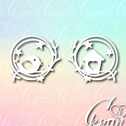 Чипборд "Скворечник и птичка в рамке", 4,4х4,1 см (LeoMammy)