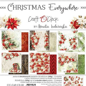 Набор бумаги 30х30 см "Christmas everywhere", 6 листов (CraftO'clock)