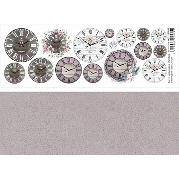 Лист с картинками 10х30 см "Новогодние гномы. Часы" (ScrapMania)