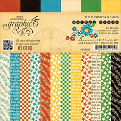 Набор бумаги 15х15 см "Mother goose. Patterns & Solids", 36 листов (Graphic 45)