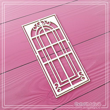 Чипборд "Торжество. Изящная дверь с завитками", 4,3х9,5 см (СкрапМагия)