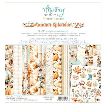 Набор бумаги 30х30 см "Autumn Splendor", 12 листов (Mintay)