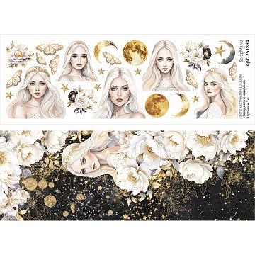 Лист с картинками 10х30 см "Звездная незнакомка. Картинки 2" (ScrapMania)