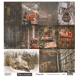 Бумага 30х30 см "Magical journey. Карточки", плотность 190 гр/м2 (Scrapodelie)