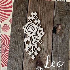 Чипборд "Алиса. Фон с розой", 3,8х8,2 см (LeoMammy)