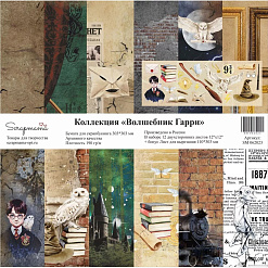 Набор бумаги 30х30 см "Волшебник Гарри", 12 листов (Scrapmama)
