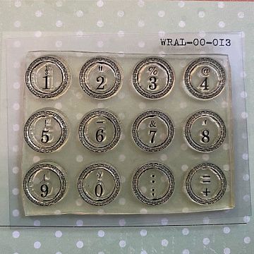 Штамп "Клавиши пишущей машинки-цифры", 6,5х8 см (Белый ворон)