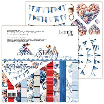 Набор бумаги 20х20 см "Sea Story. Для вырезания", 18 листов (Lemon Craft)