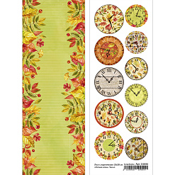Лист с картинками 10х30 см "Уютная осень. Часы" (ScrapMania)