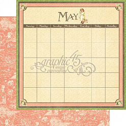 Набор бумаги 30х30 см "Children's Hour. Calendar Pad", 24 листа (Graphic 45)