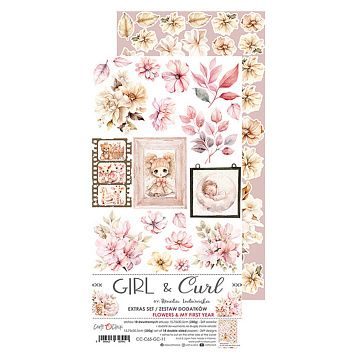 Набор бумаги 30х15 см "Girl & Curl. Flowers & My first year", 18 листов (CraftO'clock)