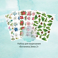 Набор бумаги А5 "Ботаника. Зима 2. Для вырезания", 10 листов (Flowers Lab)