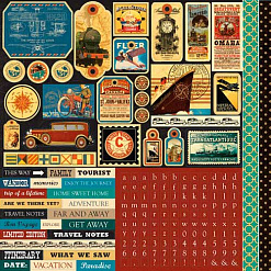 Набор наклеек 30х30 см "Transatlantique" (Echo Park)