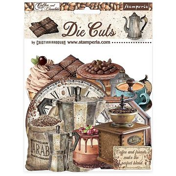 Набор вырубок из плотного картона "Coffee & Chocolate", 52 шт (Stamperia)