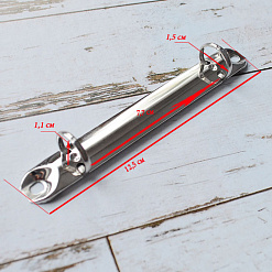 Кольцевой механизм, 2 кольца, внутренний диаметр 17 мм, длина 12,5 см, цвет серебро