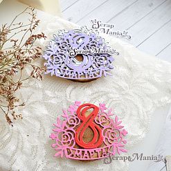 Нож "8 Марта. Праздник в цветах", 5,4х6,9 см (ScrapMania)