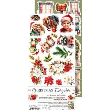Набор бумаги 30х15 см "Christmas everywhere. Flowers", 18 листов (CraftO'clock)