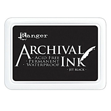 Водостойкая перманентная подушечка Archival Ink JET BLACK черная