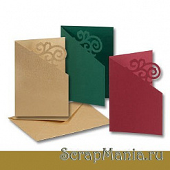 Заготовка для открытки с фигурным элементом, 5 шт. Цвет: золотой (Folia)