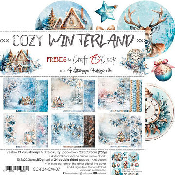 Набор бумаги 20х20 см "Cozy Winterland", 24 листа (CraftO'clock)