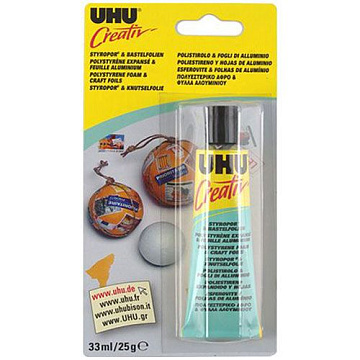 Клей прозрачный для пенопласта и фольги UHU "Creativ", 33 мл  (UHU)