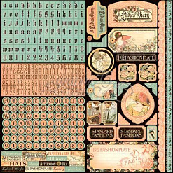 Набор бумаги 30х30 см "Ladies diary. Дневник леди", 24 листа (Graphic 45)