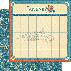 Набор бумаги 30х30 см "Children's Hour. Calendar Pad", 24 листа (Graphic 45)