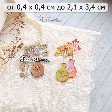 Нож "Цветочный комплимент. Ваза для сухоцветов", 2,1х3,4 см (ScrapMania)